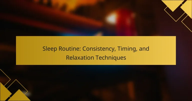 Sleep Routine: Consistency, Timing, and Relaxation Techniques